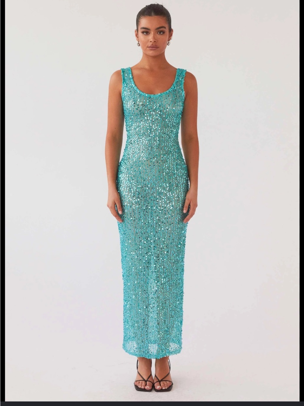 Peppermayo Sweet Essence Turquoise Sequin Dress